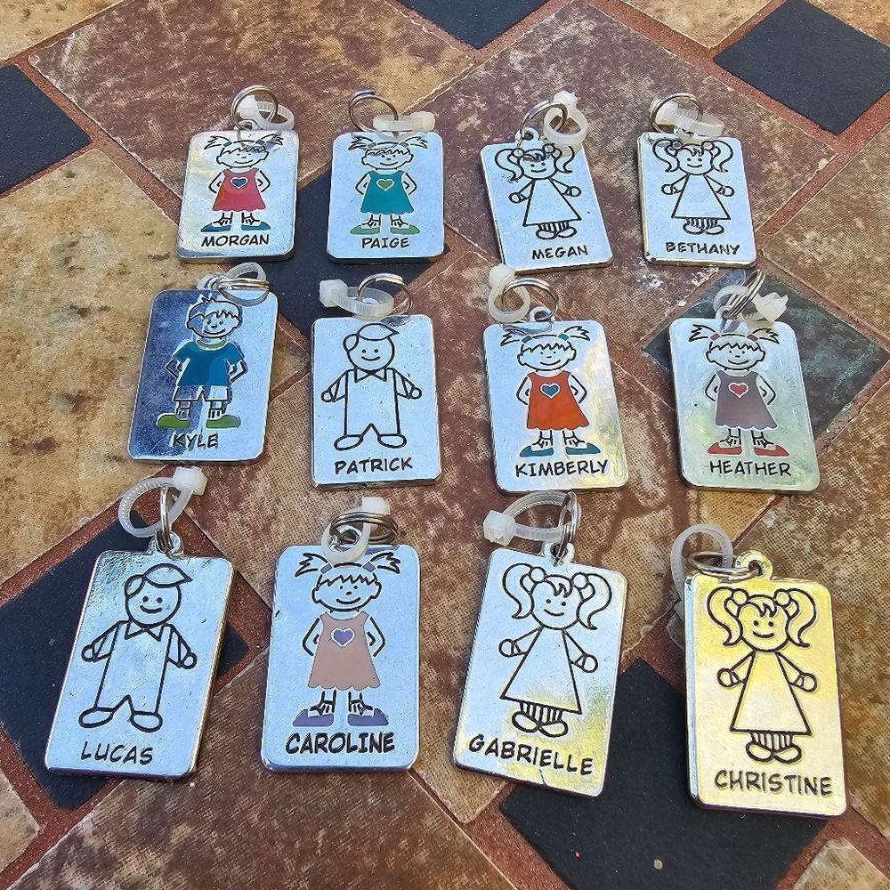 Vintage GANZ Kids Tags for Pendants, Charms, Keys, Zippers